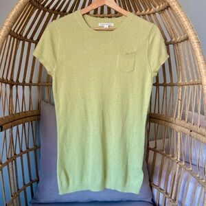 100% Angora Rabbit Hair Banana Republic Short Sleeve Sweater Top M Lime